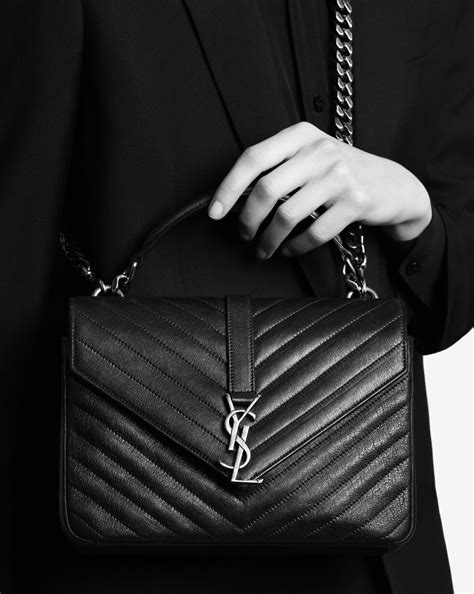 medium leather matellasé collège shoulder bag ysl|Saint Laurent.